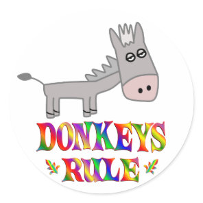 Donkeys Rule Classic Round Sticker