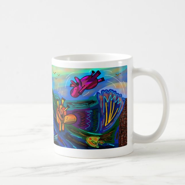 donkeys swimming coffee mug (Right)