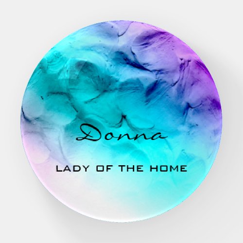 Donna NAME MEANING Blue Oceanic Abstract Paperweight
