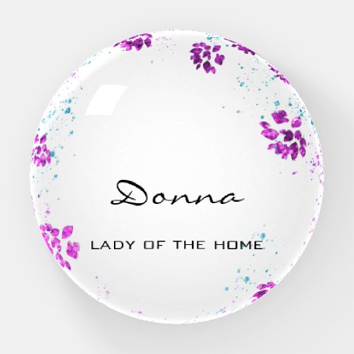 Donna NAME MEANING Floral White Paperweight