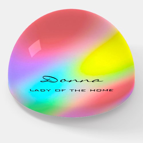 Donna NAME MEANING Gift Idea Rainbow Holograph Paperweight