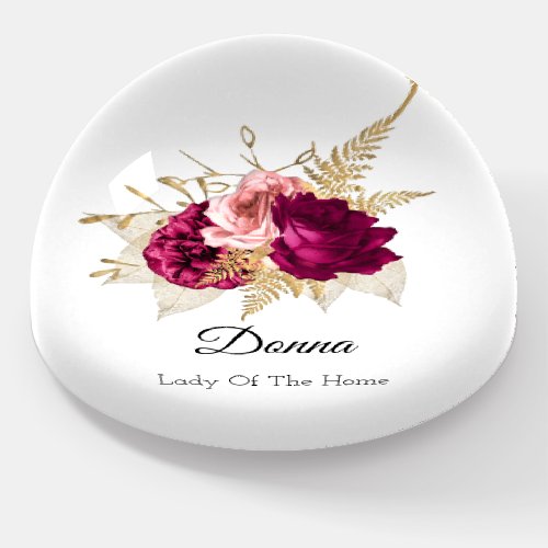 Donna NAME MEANING Marsla Gold Rose White Paperweight