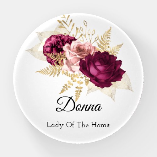 Donna NAME MEANING Marsla Gold Roses  Paperweight