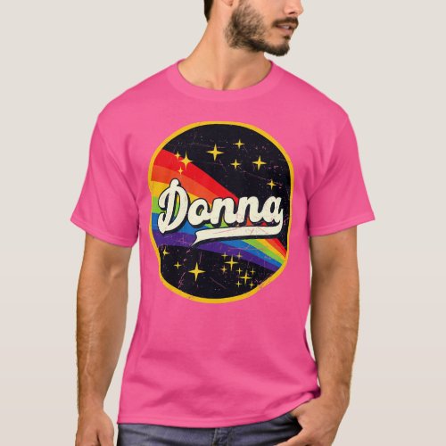 Donna Rainbow In Space Vintage GrungeStyle T_Shirt