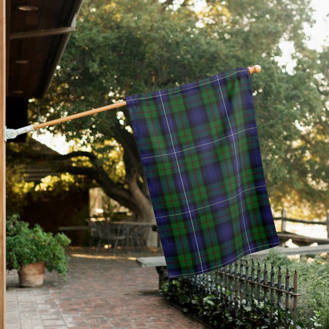 Donnachaidh (Robertson) Green Clan Tartan House Flag (In SItu)
