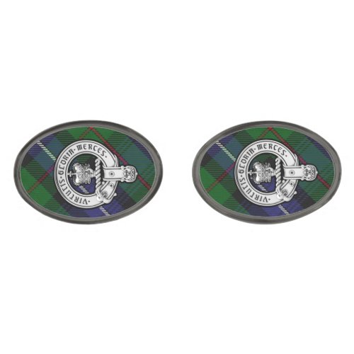 Donnachaidh Robertson Hunting tartan Crest Cufflinks