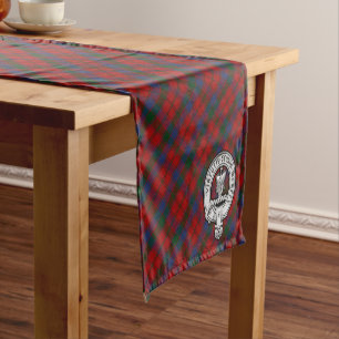 Donnachaidh (Robertson) Red tartan Crest Short Table Runner