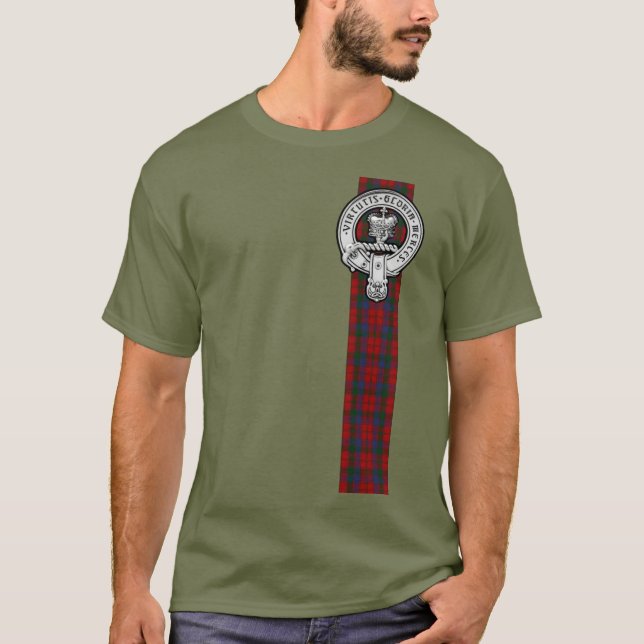 Donnachaidh (Robertson) Red tartan Crest T-Shirt (Front)