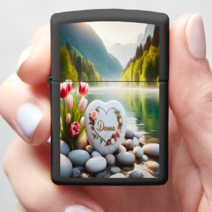 Donna's Heart by the River Zippo Lighter