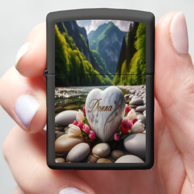 Donna's Heart in the Mountains Zippo Lighter (In Hand)