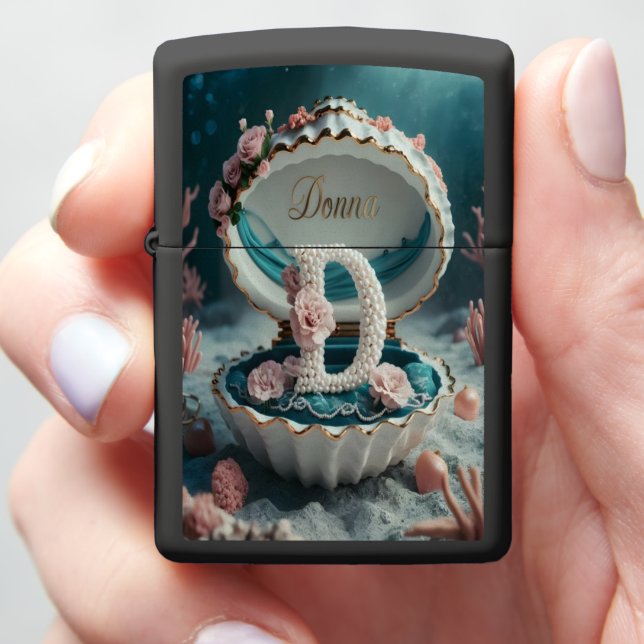 Donnas Pearl D Seashell Zippo Lighter (In Hand)