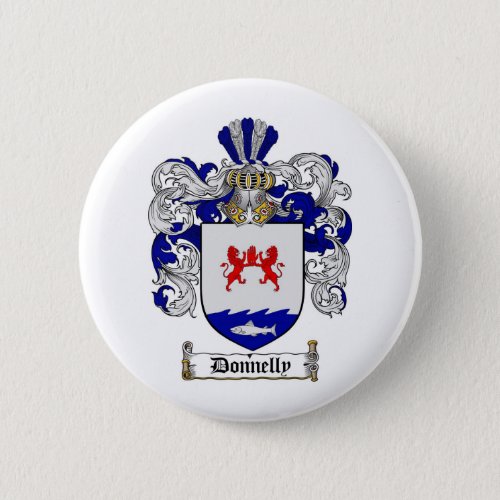 DONNELLY FAMILY CREST _  DONNELLY COAT OF ARMS PINBACK BUTTON