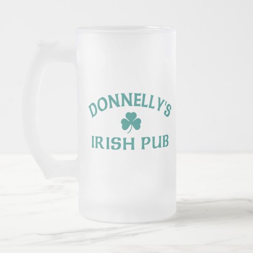 Donnellys Irish Pub   Frosted Glass Beer Mug