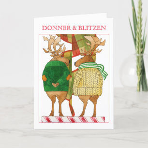 DONNER BLITZEN Christmas Card