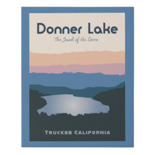 Donner Lake Vintage Travel Poster Faux Canvas Print