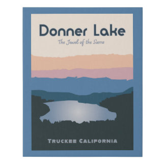 Donner Lake Vintage Travel Poster Faux Canvas Print