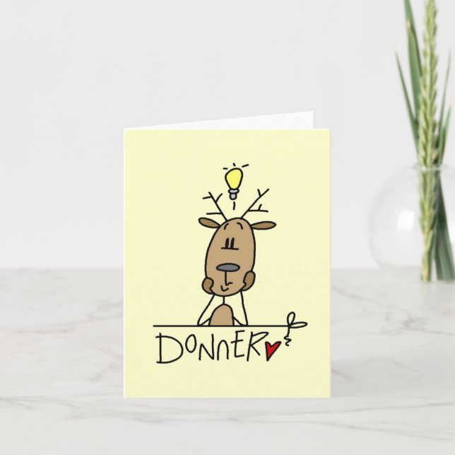 Donner Reindeer Christmas T-shirts and Gifts Holiday Card (Front)