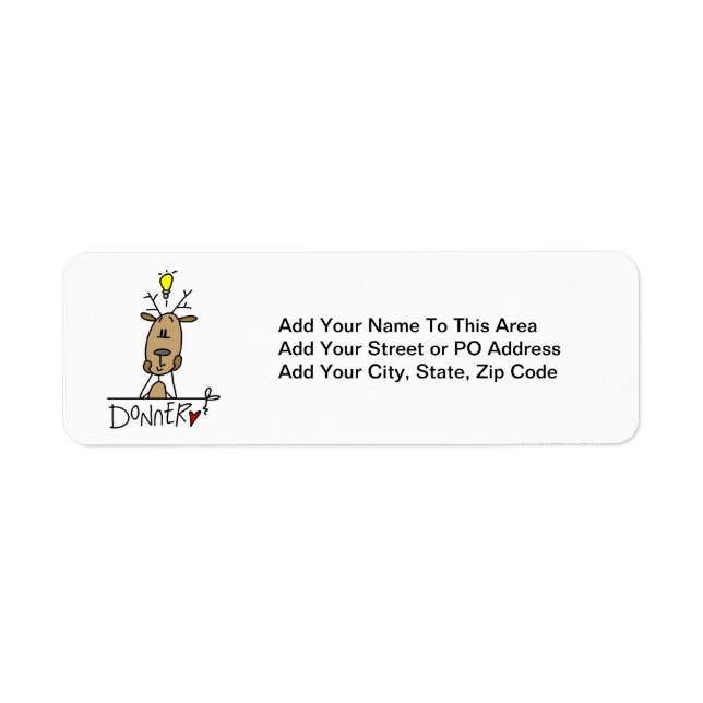 Donner Reindeer Christmas T-shirts and Gifts Label (Front)