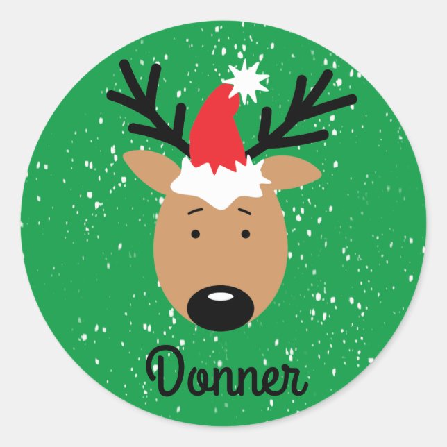 Donner Reindeer Classic Round Sticker (Front)