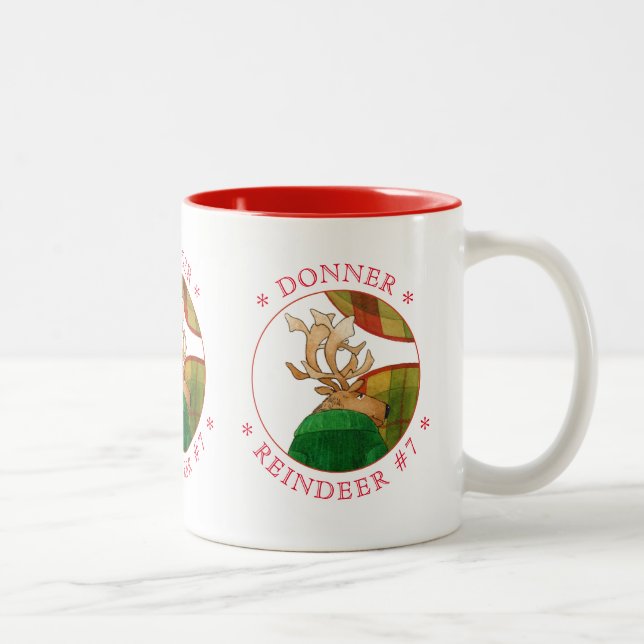 DONNER REINDEER Red Two-Tone Mug (Right)