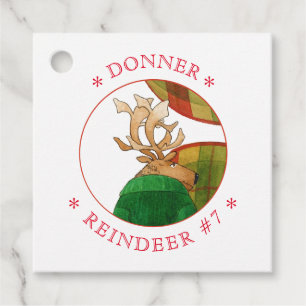 DONNER REINDEER Square Favor/Gift Tags
