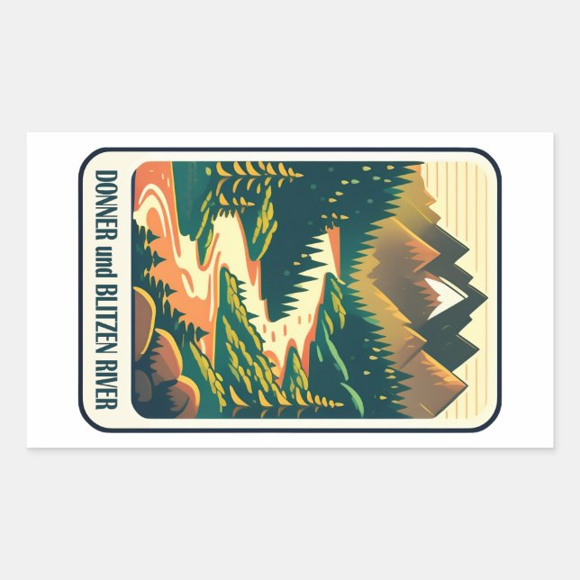 Donner und Blitzen River Colors Rectangular Sticker (Front)