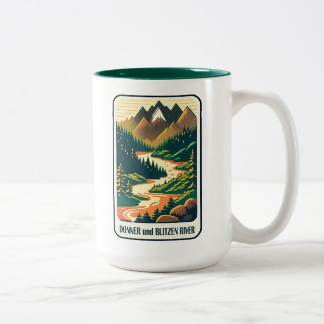 Donner und Blitzen River Colors Two-Tone Coffee Mug (Right)