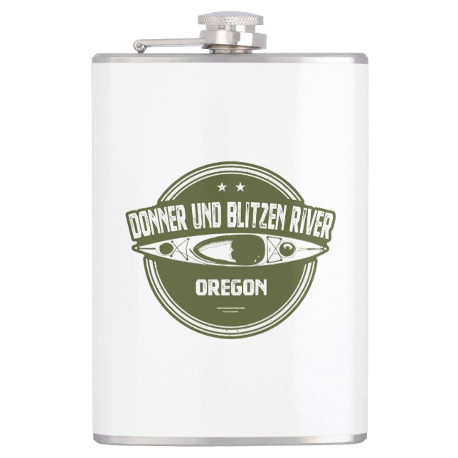 Donner und Blitzen River Oregon Kayaking Flask (Front)