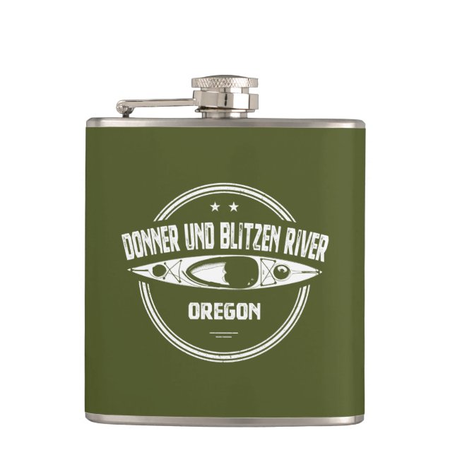 Donner und Blitzen River Oregon Kayaking Flask (Front)