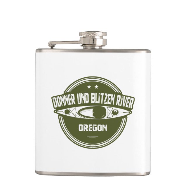Donner und Blitzen River Oregon Kayaking Flask (Front)