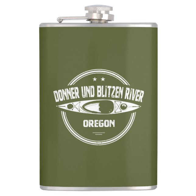Donner und Blitzen River Oregon Kayaking Flask (Front)
