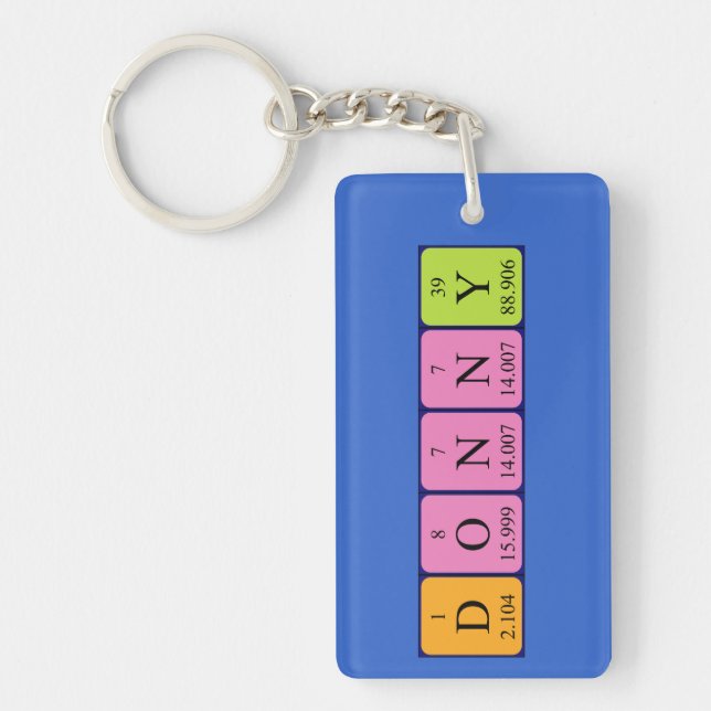 Donny periodic table name keyring (Front)