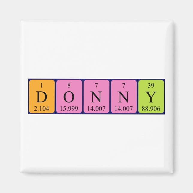 Donny periodic table name magnet (Front)