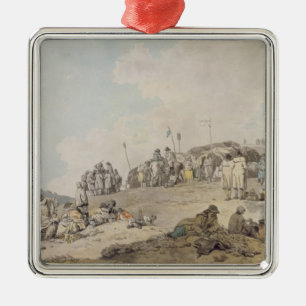 Donnybrook Fair, 1782 (pen, ink and w/c on paper) Metal Ornament
