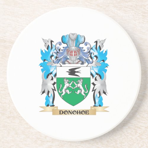 Donohoe Coat of Arms _ Family Crest Sandstone Coaster