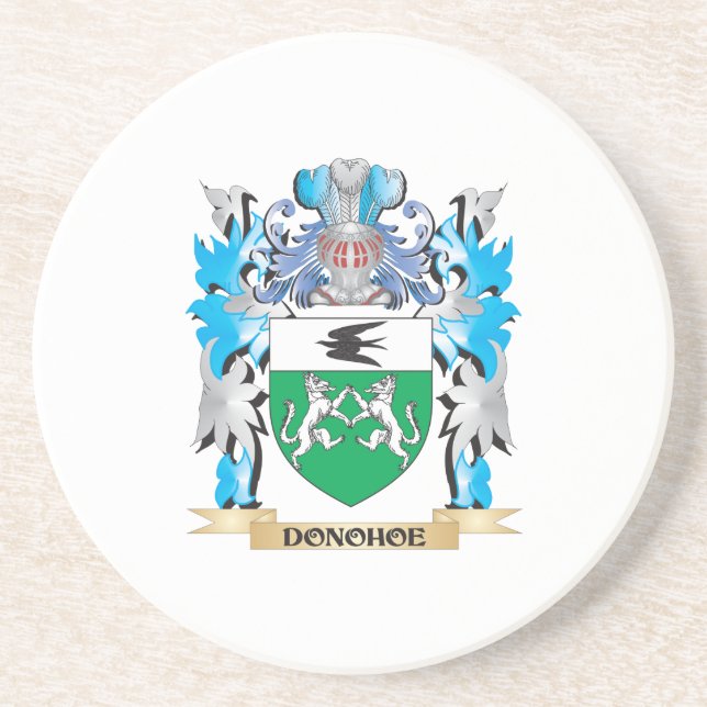 Donohoe Coat of Arms - Family Crest Sandstone Coaster (Front)