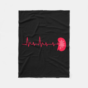 Donor - Ekg Heartbeat Kidney Disease Awareness Fleece Blanket