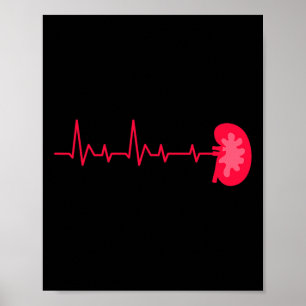 Donor - Ekg Heartbeat Kidney Disease Awareness  Poster