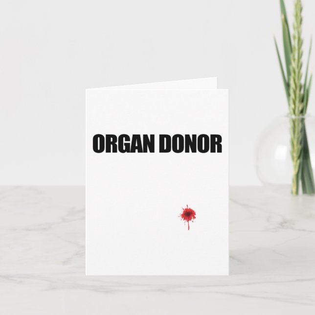 Donor Fun Bloody Wound Kidney Transplant Meme  Card (Front)
