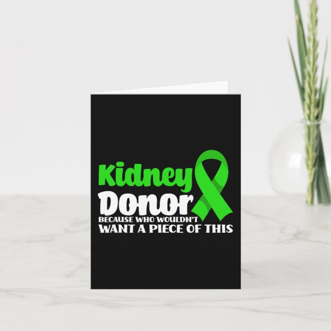 Donor Transplant Fun Get Well Surgery Kidney Donor Card (Front)