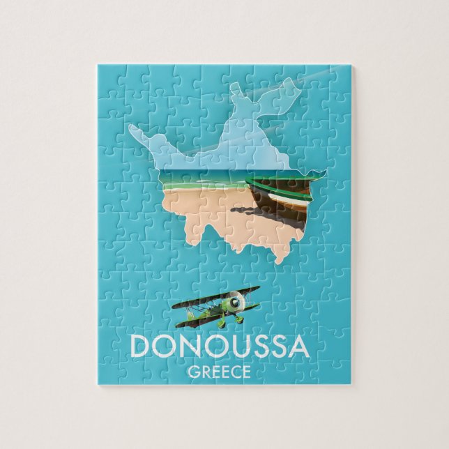 Donoussa Greece travel map Jigsaw Puzzle (Vertical)