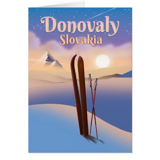 Donovaly Slovakia Ski poster. Cards (Front)