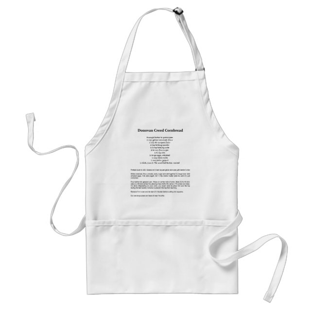 Donovan Creed Cornbread Recipe Adult Apron (Front)