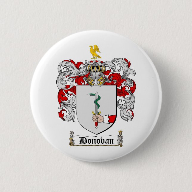 DONOVAN FAMILY CREST -  DONOVAN COAT OF ARMS BUTTON (Front)