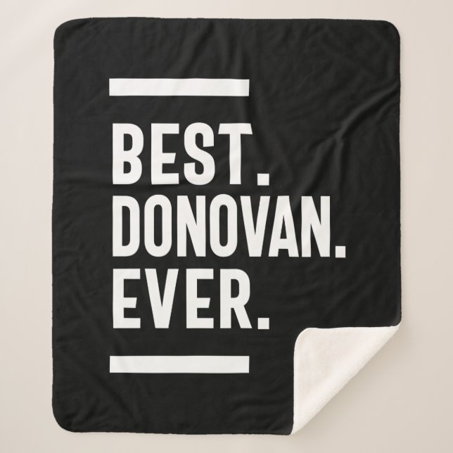 Donovan Personalized Name Birthday Gift Sherpa Blanket (Front)