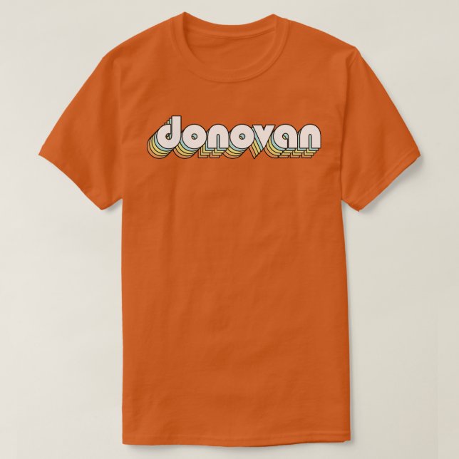 Donovan Retro Rainbow Typography Faded Style T-Shirt (Design Front)