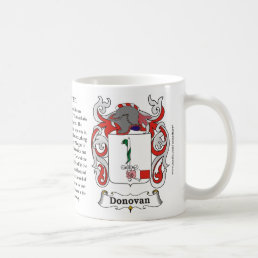 Donovan, the History, the Meaning and the Crest Coffee Mug