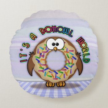 Donowl Sprinkles - Round Pillow by just_owls at Zazzle