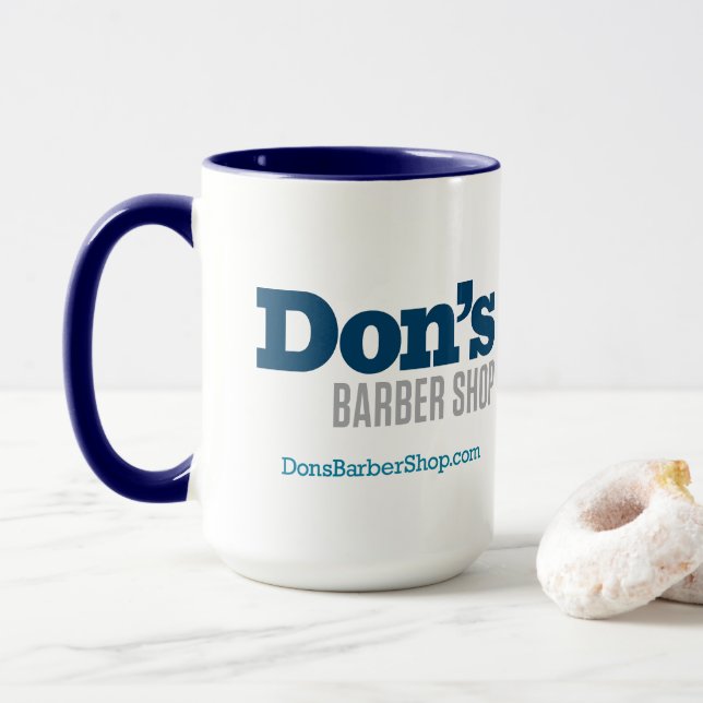 Don's Barber Shop - Blue Coffee Mug (With Donut)