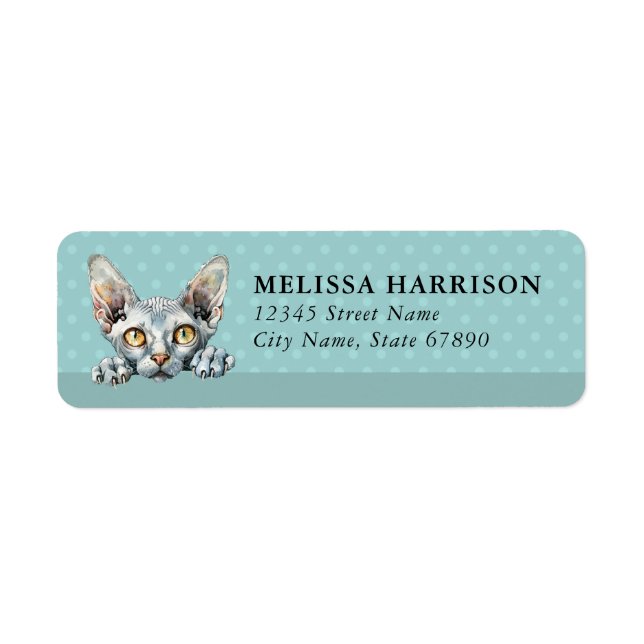 Donskoy Cat Return Address Labels (Front)